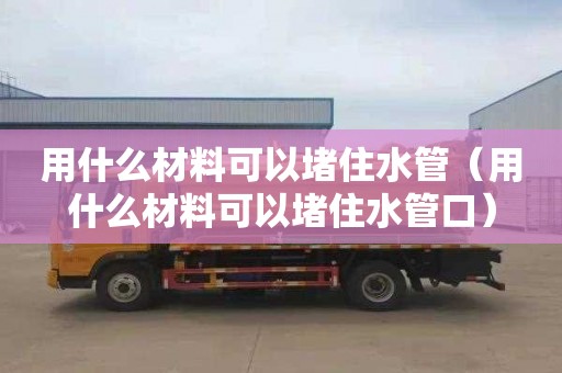 用什么材料可以堵住水管（用什么材料可以堵住水管口）