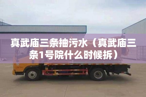 真武庙三条抽污水（真武庙三条1号院什么时候拆）