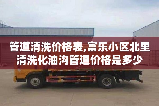 管道清洗价格表,富乐小区北里清洗化油沟管道价格是多少