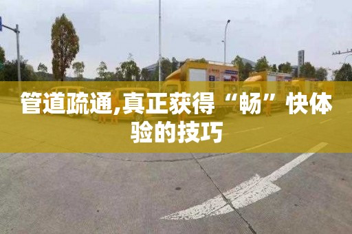 管道疏通,真正获得“畅”快体验的技巧