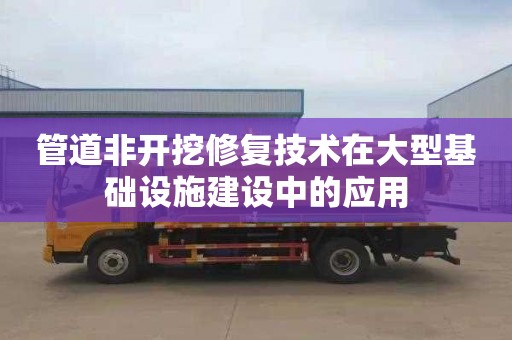 管道非开挖修复技术在大型基础设施建设中的应用