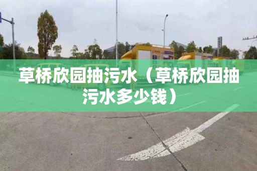 草桥欣园抽污水（草桥欣园抽污水多少钱）