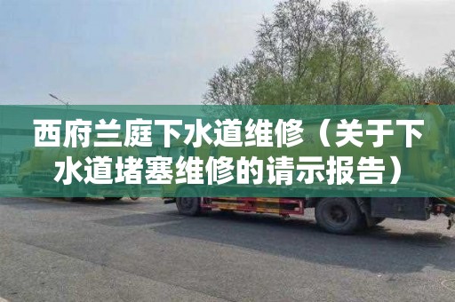 西府兰庭下水道维修（关于下水道堵塞维修的请示报告）