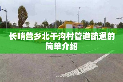 长哨营乡北干沟村管道疏通的简单介绍