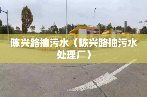 陈兴路抽污水（陈兴路抽污水处理厂）