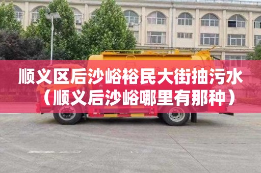 顺义区后沙峪裕民大街抽污水（顺义后沙峪哪里有那种）