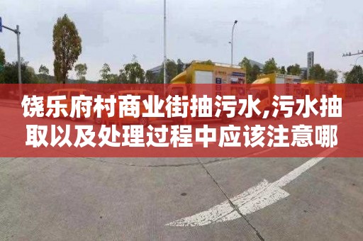 饶乐府村商业街抽污水,污水抽取以及处理过程中应该注意哪些卫生安全措施？