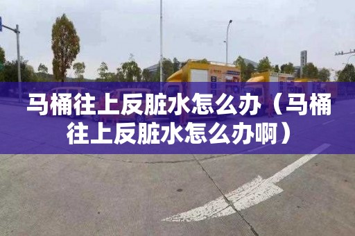 马桶往上反脏水怎么办（马桶往上反脏水怎么办啊）