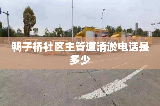 鸭子桥社区主管道清淤电话是多少