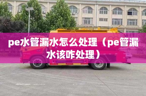 pe水管漏水怎么处理（pe管漏水该咋处理）