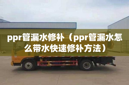 ppr管漏水修补（ppr管漏水怎么带水快速修补方法）