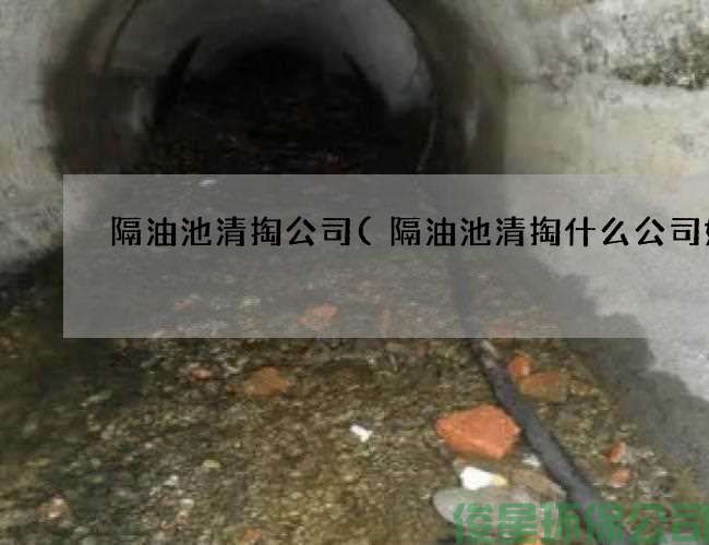 隔油池清掏公司(隔油池清掏什么公司好)