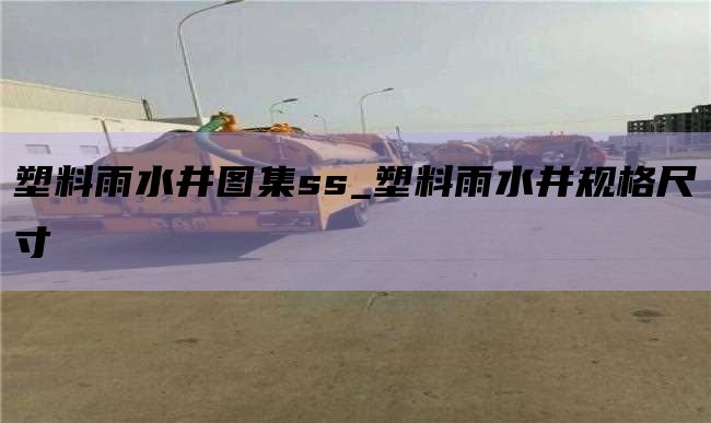 塑料雨水井图集ss_塑料雨水井规格尺寸